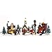 Miniature Lighted 10-Piece Christmas Village Scenes - Tabletop Holiday Decorations (Santa) primary