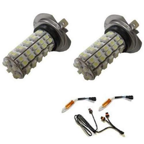 iJDMTOY Error Free 68SMD H7 LED Daytime Running Light Kit Compatible