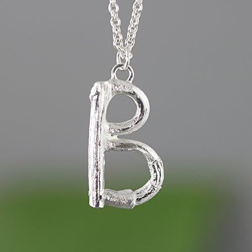 Twig Letter Pendant - Letter B - Personalized B Names Necklace