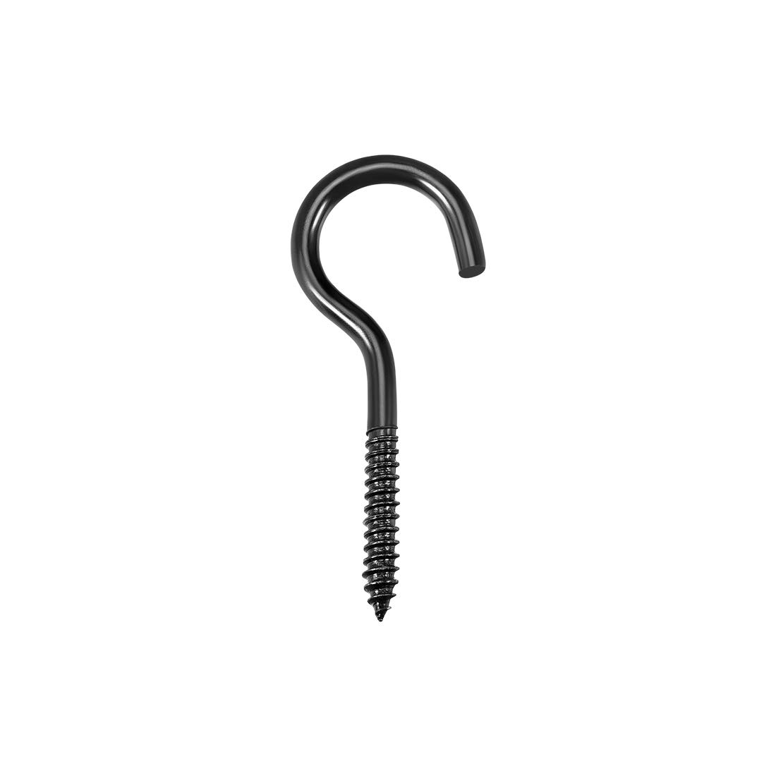 sourcing map 1.5" Screw Eye Hooks Self Tapping Screws Screw-in Hanger Eye-Shape Hooks Black 16pcs