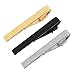 SUMAJU 3 PCS Tie Clips Set, Necktie Tie Clips Bar Clip Silver Golden Black Classic