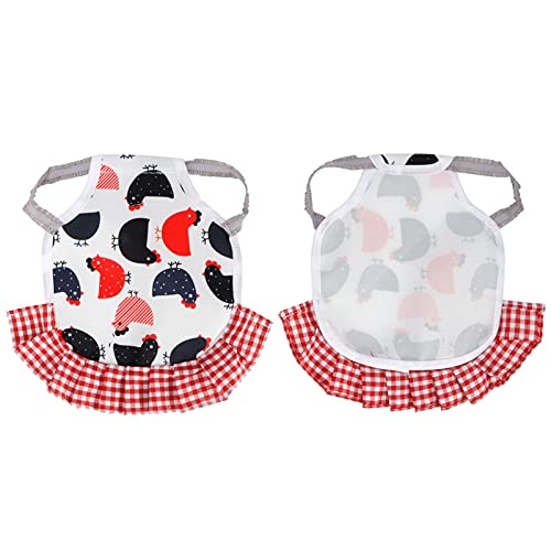 Fdit 2 Stück Henne Sattelschürze, 22x17cm Stoff-Hühner-Sattel Flügelfedern-Schutz Elastischer Schutz Heimtierbedarf für Geflügel – Bild 7