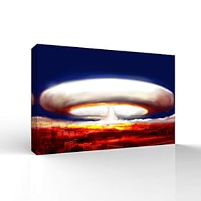 Canvas Wall Art for Living Room,Bedroom Home Artwork Paintings Mushroom Cloud Ready to Hang - 12x18 inches