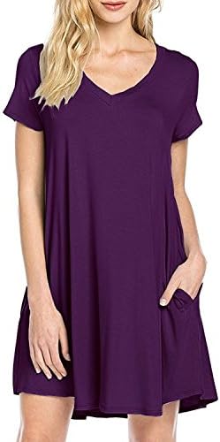 Zero City Women's Casual Pocket Basic Simple Tunic T-Shirt Loose Dresses