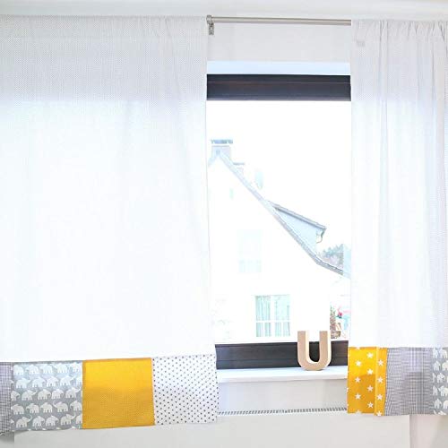 Amazon Com 100 Cotton Nursery Curtains By Ullenboom Elephant