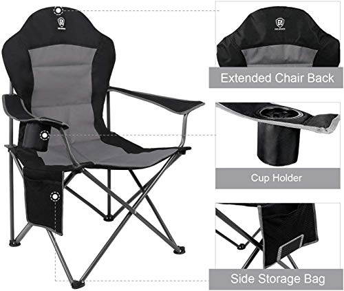 Ever Advanced Chaise De Camping Pliable Portable Robuste Dossier Haut Porte-gobelet Avec Sac De Transport Jardin Pêche…