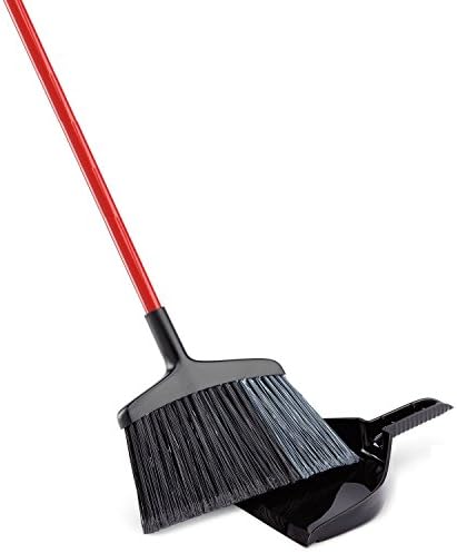 Libman Heavy Duty 13.5 Inch Angle Broom With Dustpan, Dustpan Snaps On Broom Handles For Easy Storage…