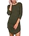 DREAGAL Women's 3/4 Sleeve Irregular Hem Shirt Dress