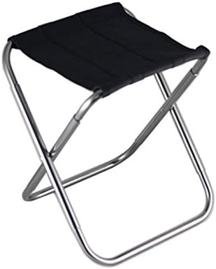 Floor Ultra-light 290g Mini Camping Fishing Folding Stool Aluminum Alloy Campstool with Carry Bag - Double PU Coated Oxford Cloth, Bold Aluminum Tubes, Holds up to 80kg (Silver)
