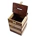 RoyaltyRoute Dual Tone Square Wooden Piggy Bank Money Box Handmade with Lid and Brass Inlay - Christmas Gifts for Boys, Girls Kids, Adults & Children