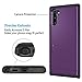 SAMONPOW Wallet Cover for Galaxy Note 10 Case with Card Holder Dual Layer Hybrid Shell Heavy Duty Protection Shockproof Anti Scratch Soft Rubber Bumper Cover Case for Galaxy Note 10 6.3 inch Purple