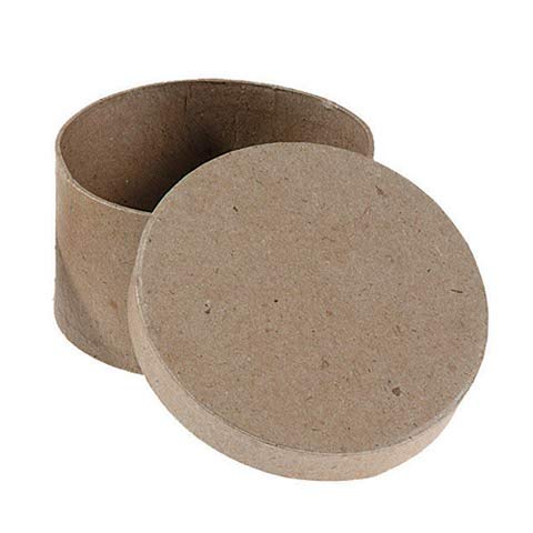 Better Crafts Round Paper-Mache Box DIY Gift Box with Lid (Pack of 6)
