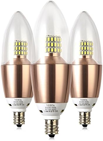 Candelabra LED Bulbs, LED 6 Watt Light Bulbs, Warm White 3000K Candelabra Base LED Bulb, E12 Candelabra Base LED Lights, Save Energy Light Bulbs for Home Lighting,3 Pack