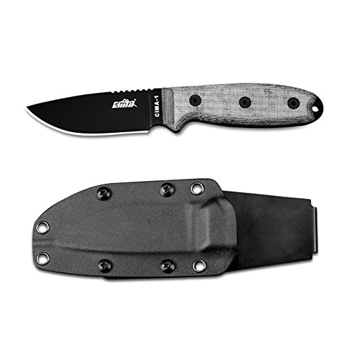 CIMA -1 Upgraded version Black Knife Full-Tang outdoor survival fixed blade hunting knife (Regular Version / K Sheath)