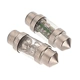 SODIAL(R) 2X White 4 LED SMD Dome Festoon Interior Car Bulb c5w Light Lamp 31mm 12V UK New