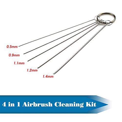 Fy-Light 4 Set Airbrush Cleaning kit Spray Gun Wash Cleaning Tool Kit Cleaner Set with Glass Pot, Stainless Steel Holder, Needle and Brush Accessories