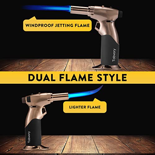 Tobvory Butane Torch Refillable Torch Lighter With Adjustable Flame