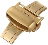 Hadley-Roma 20mm IP Gold-Plated Push Button Deployant Clasp