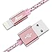 Aimus Lightning USB Cable, Aimus 6 Feet /1.8 M Braided Fast Charging Lightning Cable Extra Long Sync USB Cord for iphone 6s, SE, 6s plus, 6plus, 6,5s 5c 5, iPad Mini, Air, iPad5, iPod (Rose gold)