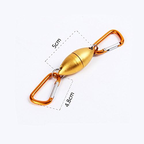 Large magnetic buckle, magnetic lock, hook, fishing gear accessories, camping, fishing, hiking, travel and key chains (Gold)
