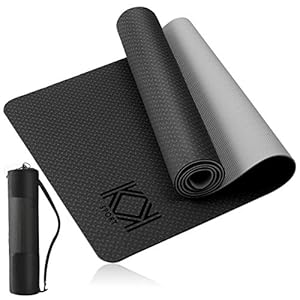KK Yoga Mat, Non Slip Exercise Mat , Extra Grip TPE Eco Friendly workout mat for women and men with convenient Carry bag. 183cm Fitness Mat for Yoga, Pilates, Gymnastics and more. 6mm (¼ inch) thickness.