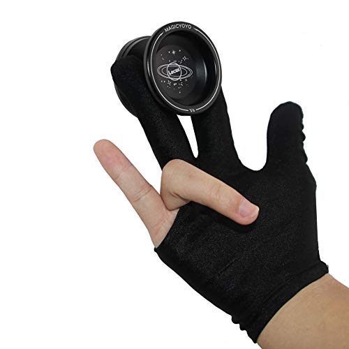YOSTAR Responsive Beginners Yoyo Ball Bearing V6 Aluminum Metal Yoyos Ball Dual-Purpose Yoyo Christmas Birthday Gift + Bag, Glove, 5 Yoyo Strings (Black) - Thumbnail 2