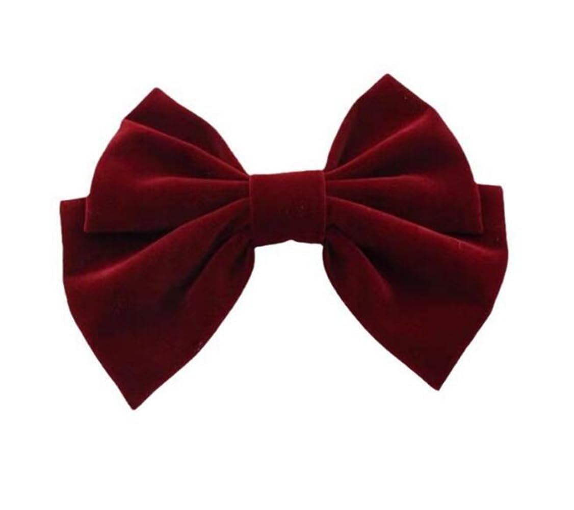 gaobaozhu Bow Hair Clip Red Velvet Bow Hair Pins Elegant Fabric Hair Clips Rubber Band for Women Fashion Hair Pins Ponytail Accessories
