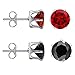 6 Pairs Different Colors White Gold Plated Cubic Zirconia Stud Earring Set for Women 6MM