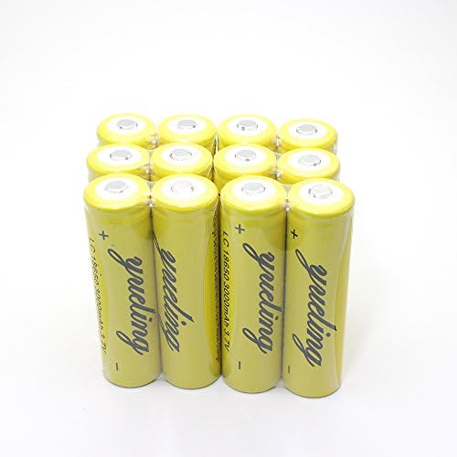 12Pcs 3000mah 18650 li-ion Rechargeable Battery, Yueling Lithium Rechargeable 3.7V Batteries with 18650 Charger for Led Flashlight Headlamp