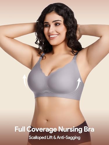 HBselect Nursing Bra Without Underwire Silky Pregnancy Maternity Bra Maternity Seamless with Additional Bra Extension Sleep Bra for Women