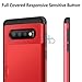 SAMONPOW Case for Galaxy S10 Plus Case Hybrid Galaxy S10 Plus Wallet Case Dual Layer Protective Shell Hard PC Soft TPU Bumper Credit Cards Slot Cover for 2019 Galaxy S10 Plus 6.4 inch Metallic Red