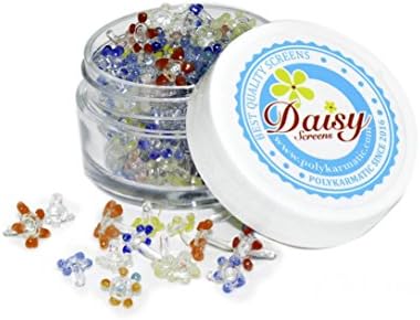 25 Count small daisy glass screen for pipes w small container