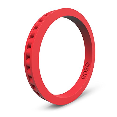 Enso Rings Column Silicone Ring Red Size: 9