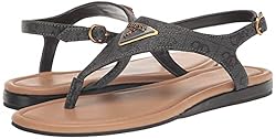 Guess Women's UNALI Sandal, Black 001, 6