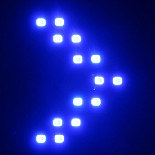 Emubody Turn Signal Car Light 2 Pcs 14 SMD LED Arrow Panel Rear View Mirror Indicator Car Lights (Blue)