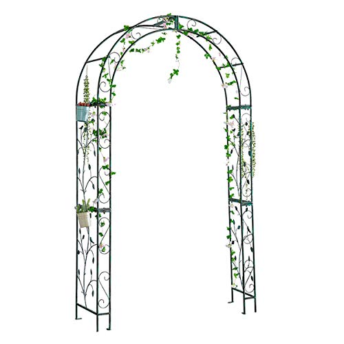 SYLJ Rosenbogen, 220 x 122 x 40 cm Torbogen aus Eisen, Wetterfeste Rankhilfe freistehend, Pergola für Kletterpflanzen… – Bild 3