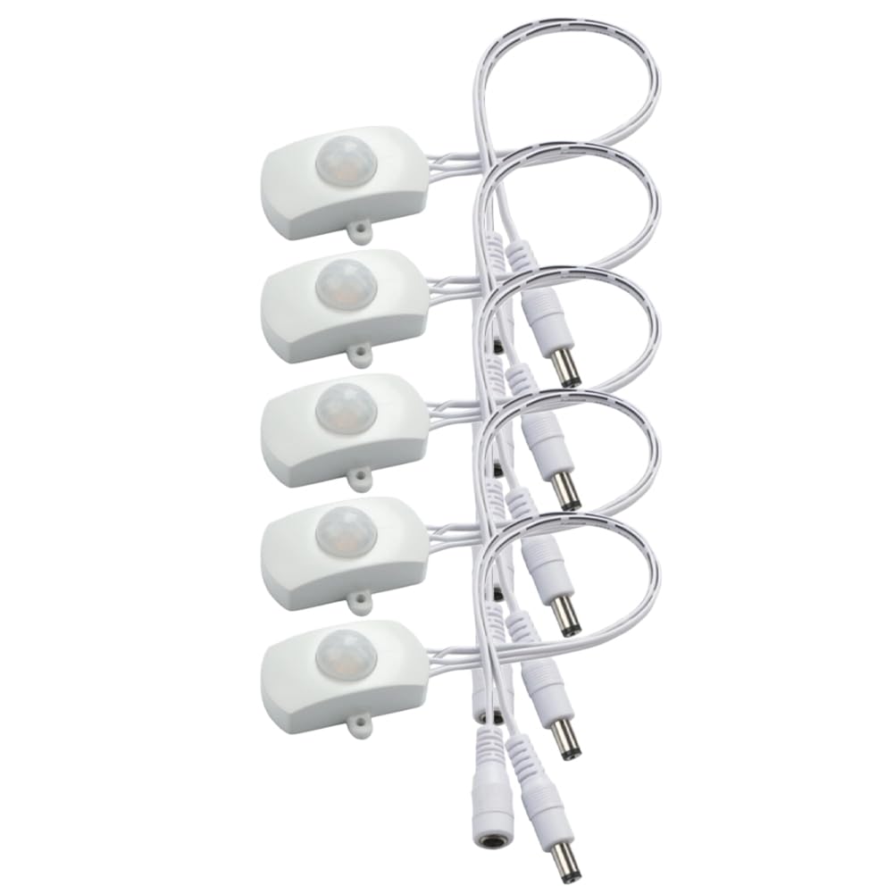 Barfeery Motion Sensor Switch Detector Switch Module DC 6V 12V 24V 5A PIR for LED Strip Light (White)