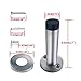 TLBTEK Silver Stainless Steel Door Stopper with Sound Dampening Rubber Bumper,Chrome Wall Mounted Modern Door Stops,Brushed Finish Door Stop for Wall Protector with Hardware Screws 3.7inch (6pcs)