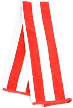 Beach Towel 30"x 60" by HD DESIGNS OUTDOOR (Red Cabana Stripe)