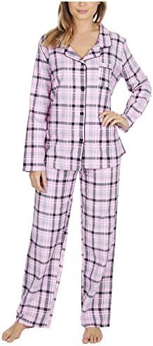 Ladies 100% Brushed Cotton Pyjamas | Sizes S-XL | Long Sleeve PJ Set