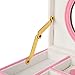 SONGMICS Jewelry Box with Bowknot Mirrored Compact Travel Case Gift for Kids Girls and Women Pink and White UJBC115P