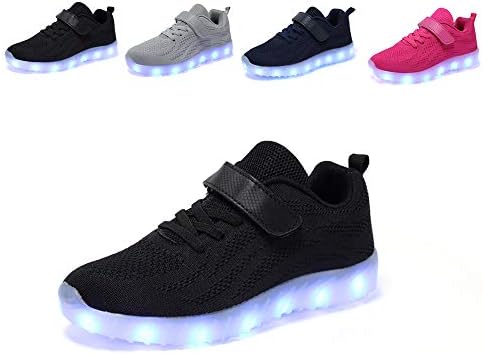 Nishiguang LED Light Up Shoes Kids Girls Boys Breathable Flashing Slip-On Sneakers (Toddler/Little Kid/Big Kid)