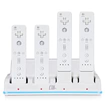 Wii Remote Quadruple Charge Station with 4 Rechargeable Batteries