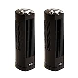 Seville Classics UltraSlimline 17 in. Oscillating Personal Tower Fan (2-Pack), Black