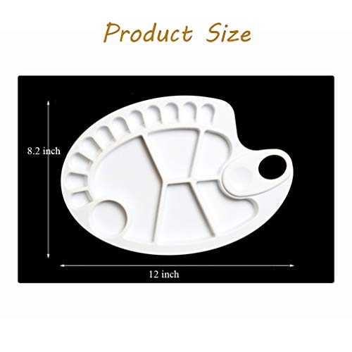 Non-Stick Paint Palette 2 PCS Artist Paint Mixing Tray Palette Oval Shaped Easy Clean Art