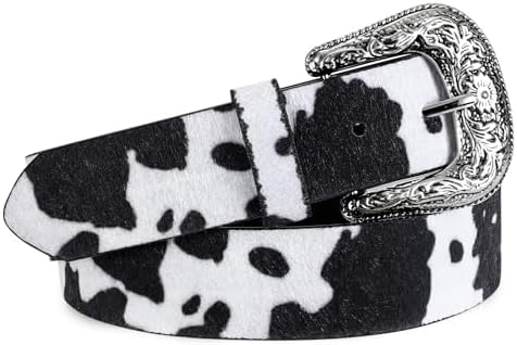 Amazon.com: FERCAISH Milk Cow Pattern Belt, Fashion PU  display picture 3