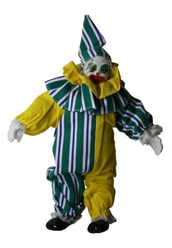 Clown Porcelain Doll 10 Inches Yellow