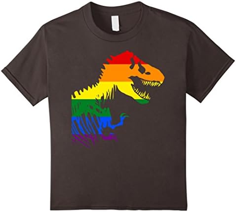 unisex-child Rainbow Dinosaur T Rex Shirt 6 Asphalt
