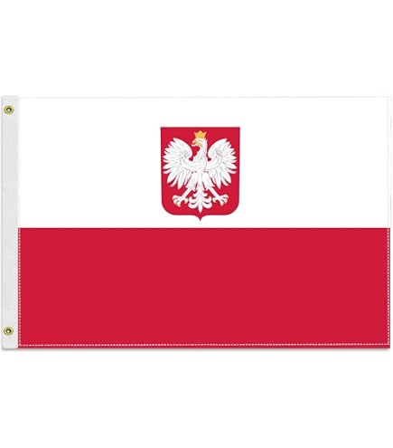 Bandiera Polonia 12x18 Pollici – Aquila Bianca Stemma – Per Barca, Bandiera In Poliestere 100D – SouthBeach