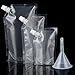 Shappy Plastic Liquor Pouch Drinks Flasks Concealable Drinking Flasks 230 ml, 420 ml and 1000 ml with Funnel (9 Pieces Flask + 1 Piece Funnel)